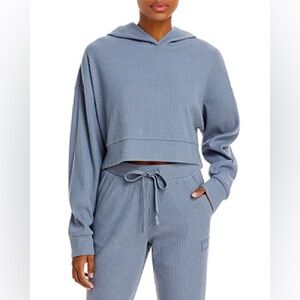ALO Yoga Blue Ribbed Hoodie & Joggers Set